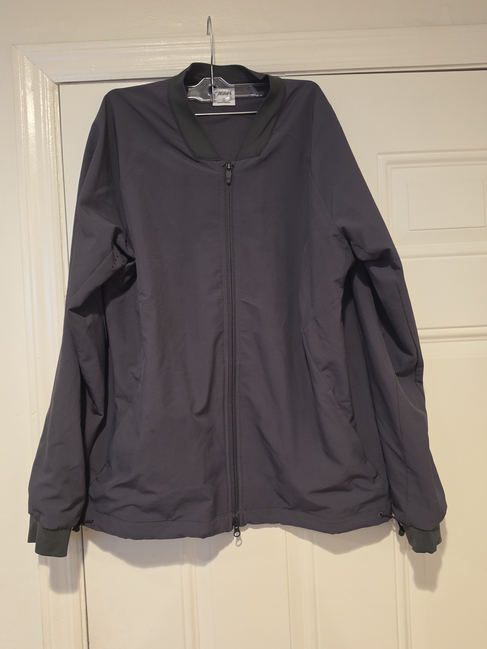 Mens Gymshark Bomber Jacket - Dark Gray